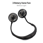 Mini Portable Hanging Neckband Fan USB Rechargeable Double Fans Air Cooler Conditioner Colorful Aroma Electric Desk Fan For Room